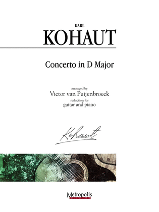 Book cover for Concerto in D Major for Guitar and Piano (Piano Reduction)
