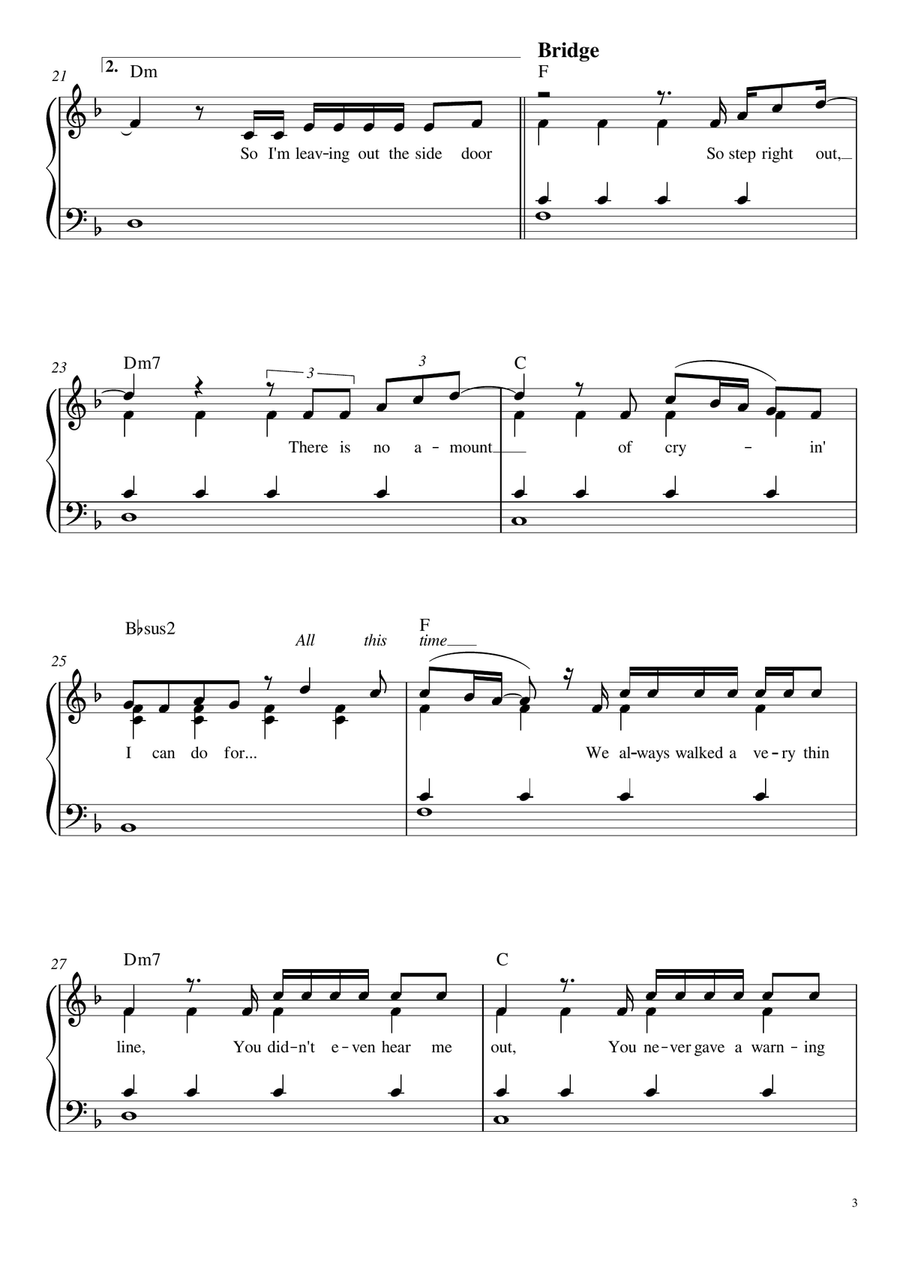 Exile Piano Solo scores gallery preview page 3