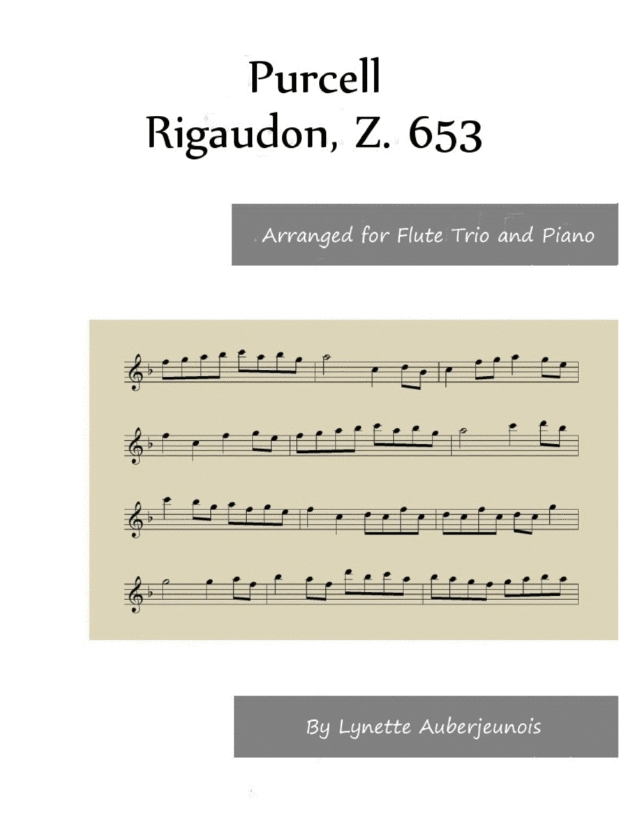 Rigaudon, Z. 653 - Flute Trio and Piano image number null