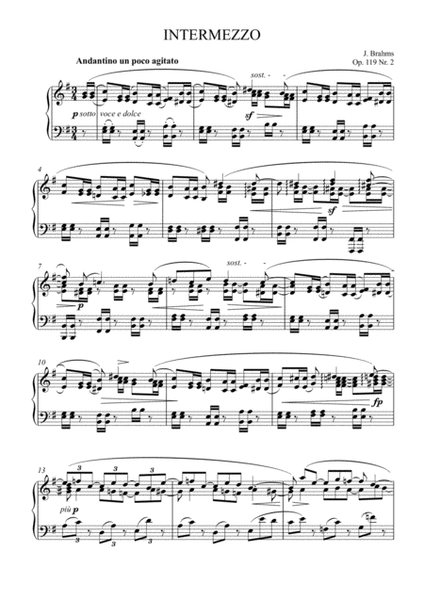 Brahms - Intermezzo in E minor op. 119 NO.2 image number null
