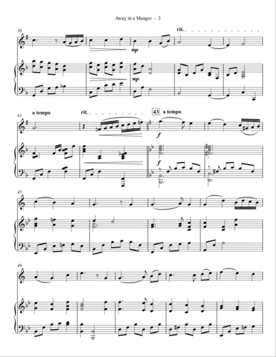 Away in a Manger (clarinet) Clarinet Solo scores gallery preview page 4