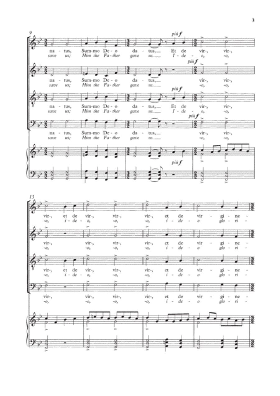 Personent hodie Personent hodie 4-Part scores gallery preview page 3