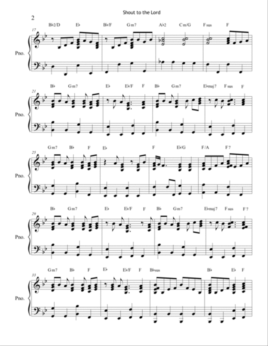 Shout To The Lord Piano Solo scores gallery preview page 2