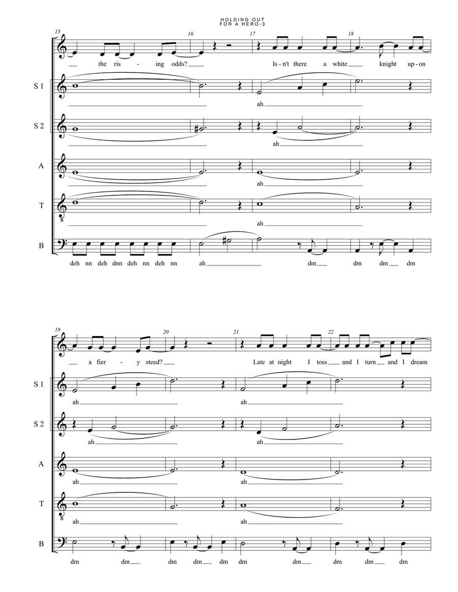 Holding Out For A Hero 4-Part scores gallery preview page 3