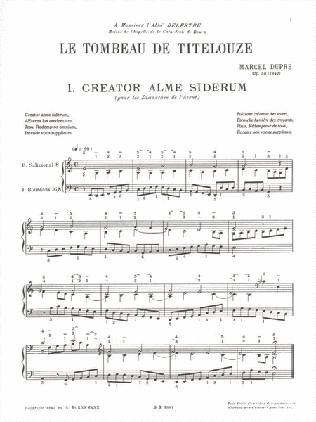 Titelouze's Tombstone - Sixteen Chorals (organ)
