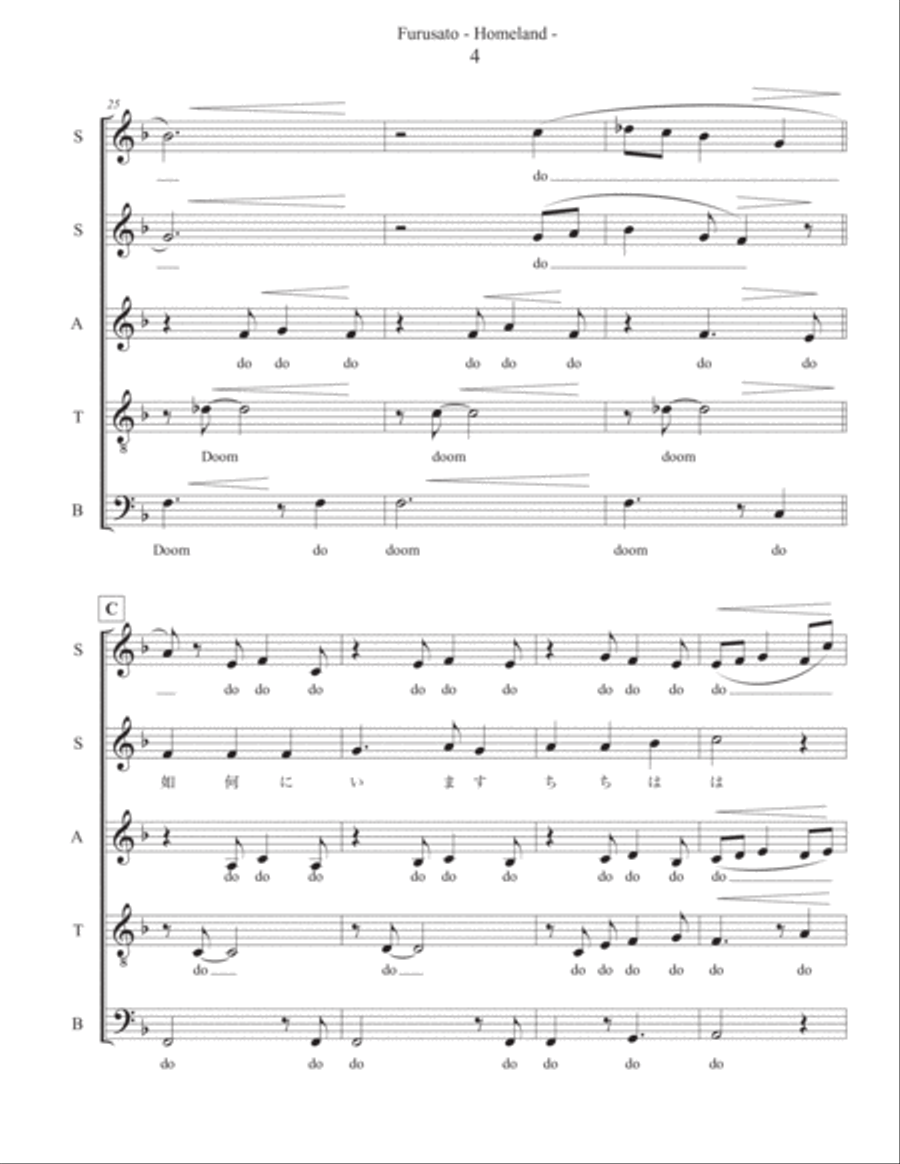 Furusato - Homeland - SSATB Acappella Divisi scores gallery preview page 4