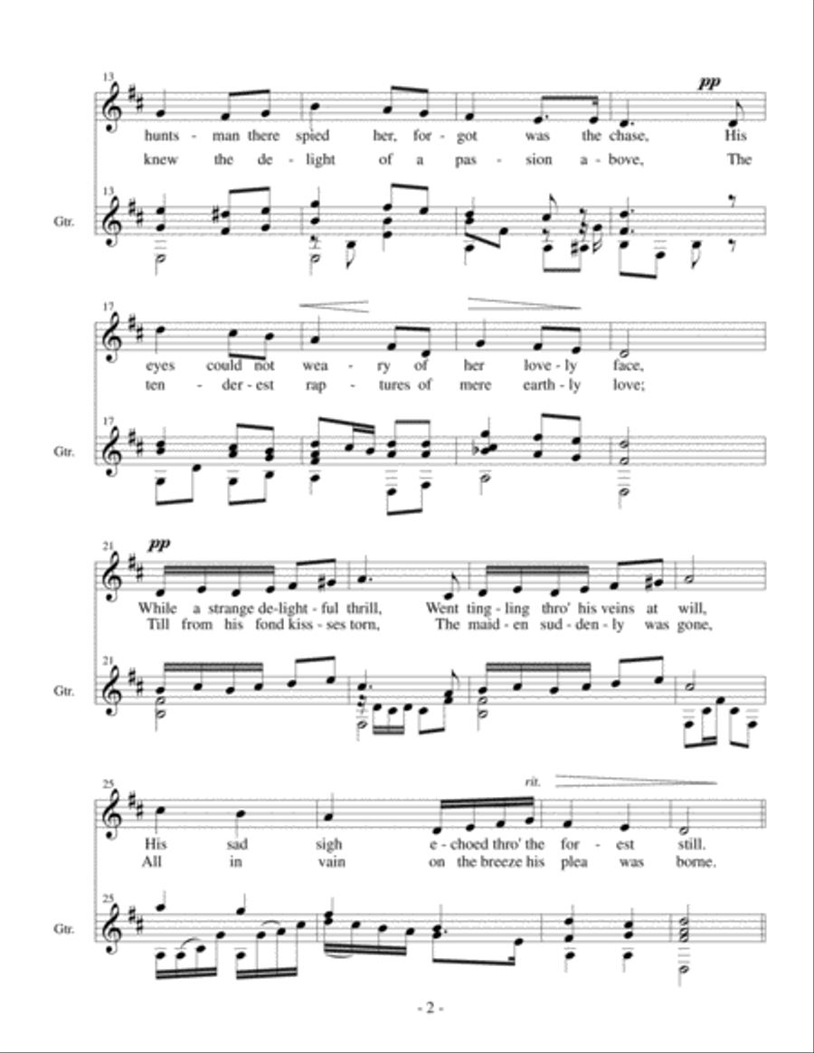 Vilia, Fair Wood Nymph (Franz Lehar) for voice and classical guitar Acoustic Guitar scores gallery preview page 3