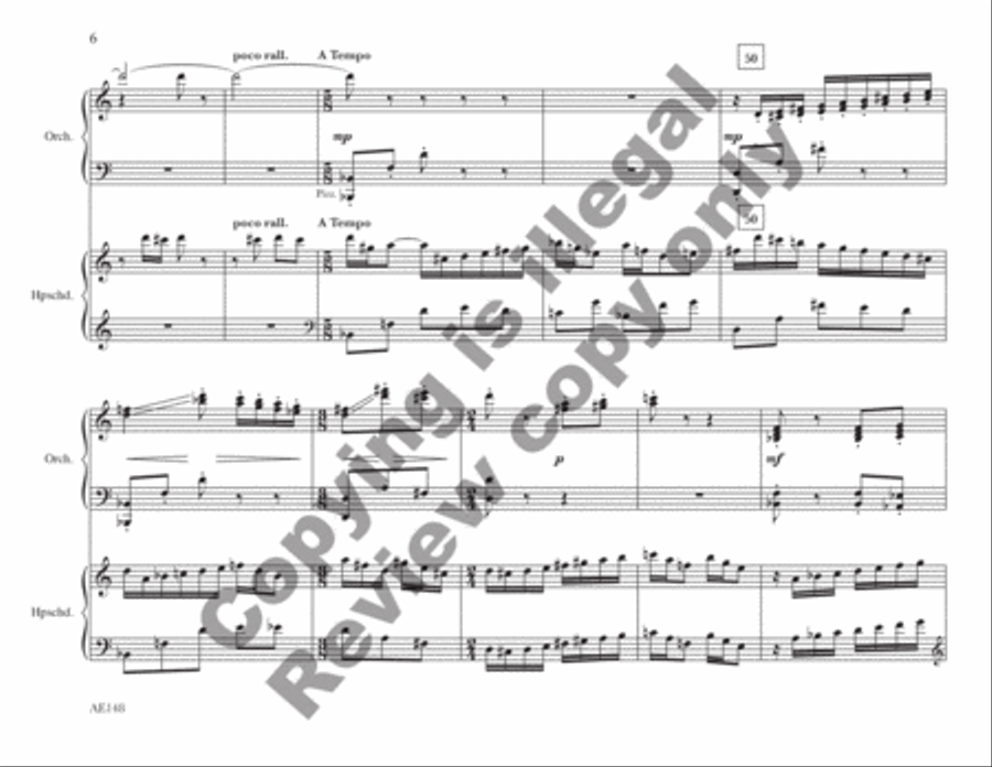 Concerto for Harpsichord and Strings String Orchestra scores gallery preview page 6