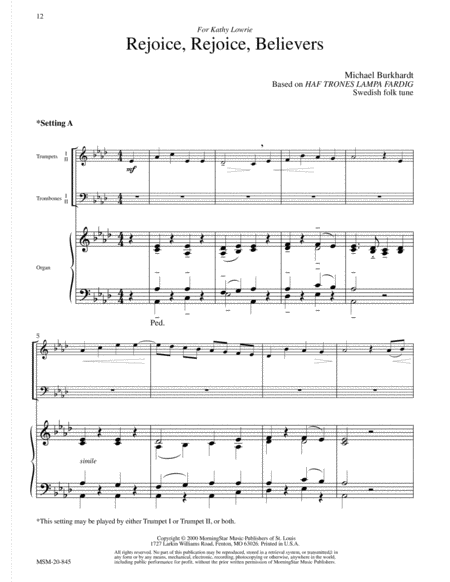 Five Hymn Accompaniments for Brass Quartet and Organ, Set 4 image number null
