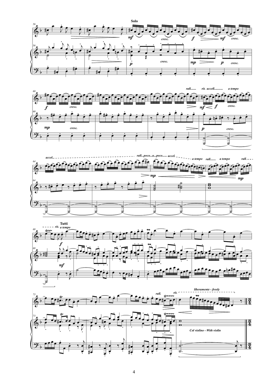 Vivaldi - Violin Concerto in D minor RV 242 Op.8 No.7 for Violin and Piano Violin Solo scores gallery preview page 4