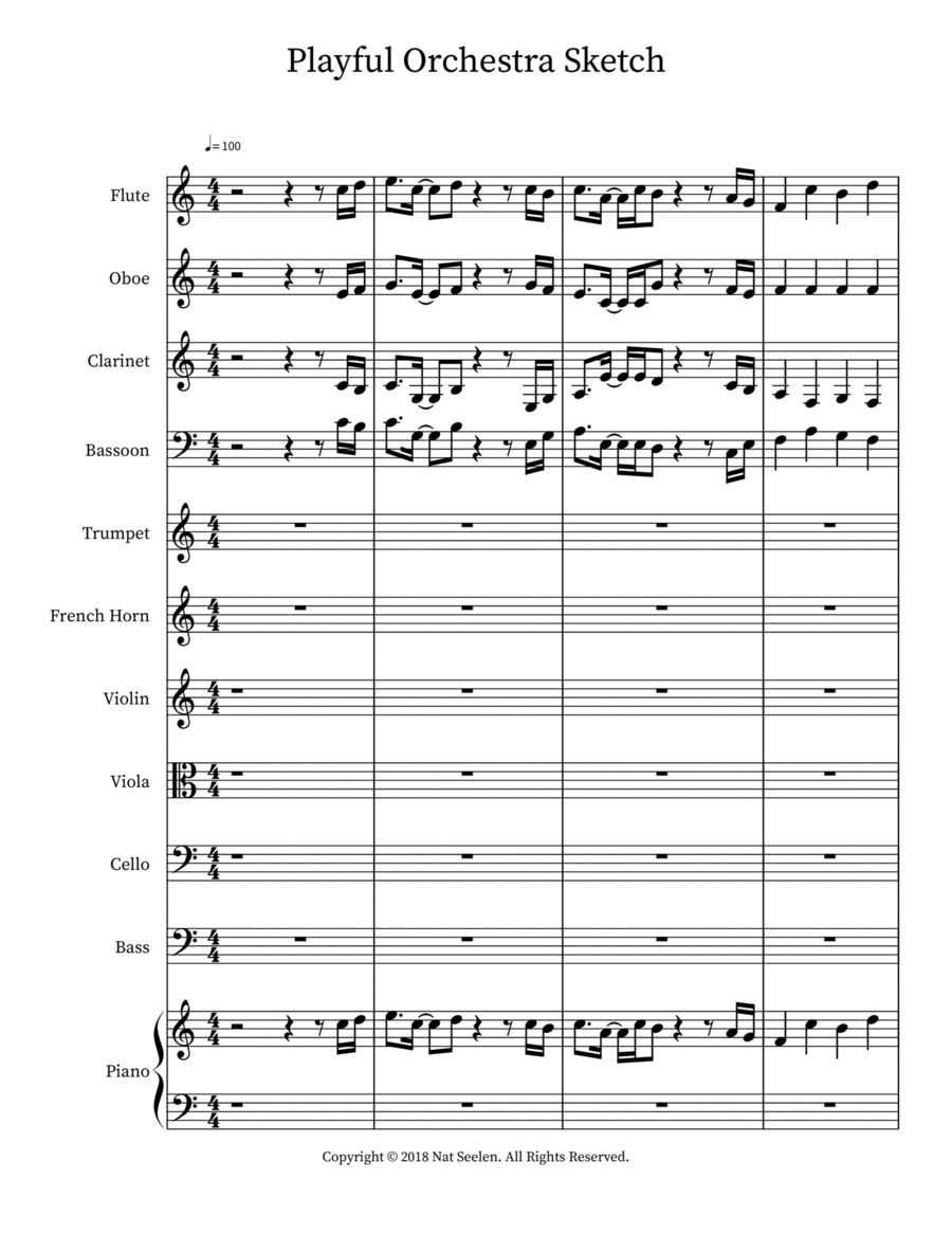 Playful Orchestra Sketch Playful Orchestra Sketch Orchestra scores gallery preview page 1