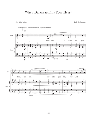 When Darkness Fills Your Heart - aria study for Tenor or Soprano