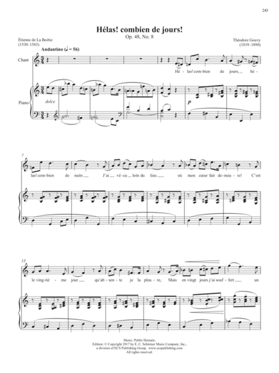 Op. 48, No. 8: Hélas! combien de jours! from Songs of Gouvy, V1 (Downloadable)