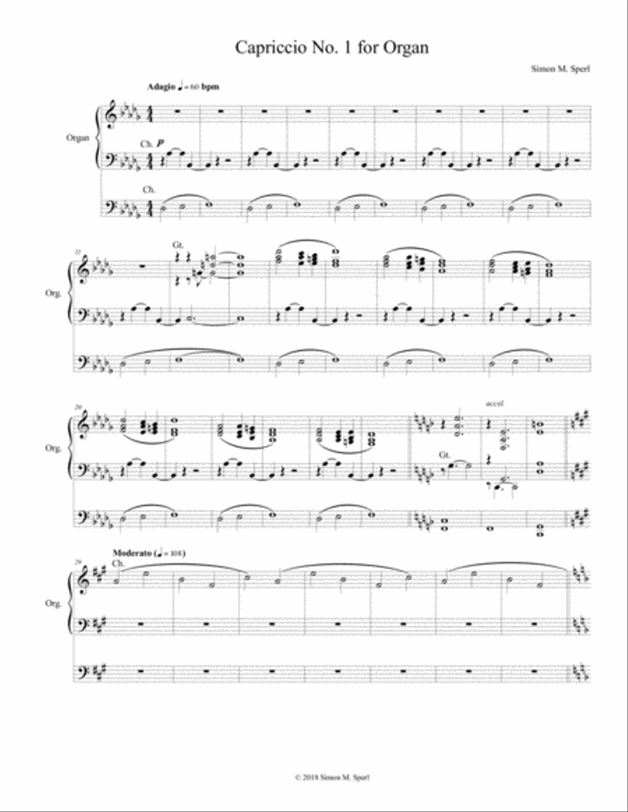 Capriccio No. 1 for Organ Organ Solo scores gallery preview page 1