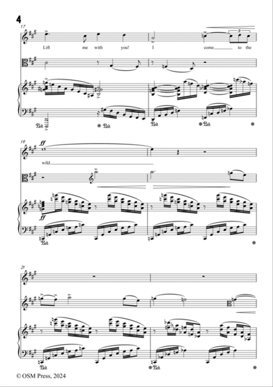 Frank Bridge-Far,far from each other,in f sharp minor,for Voice,Viola and Piano Small Ensemble scores gallery preview page 4