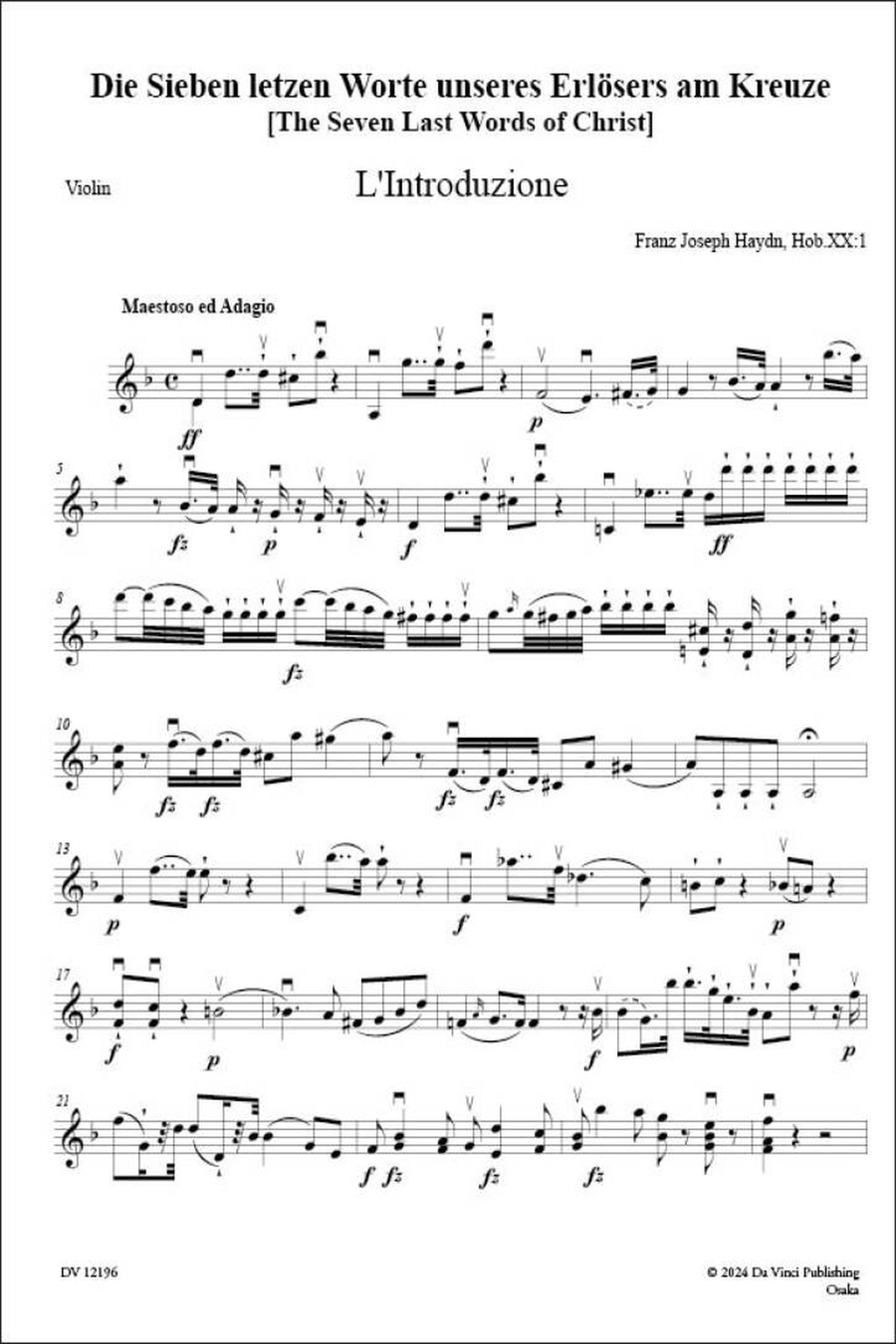 Die 7 letzten Worte unseres Erlösers am Kreuze Die 7 letzten Worte unseres Erlösers am Kreuze Violin Solo scores gallery preview page 2