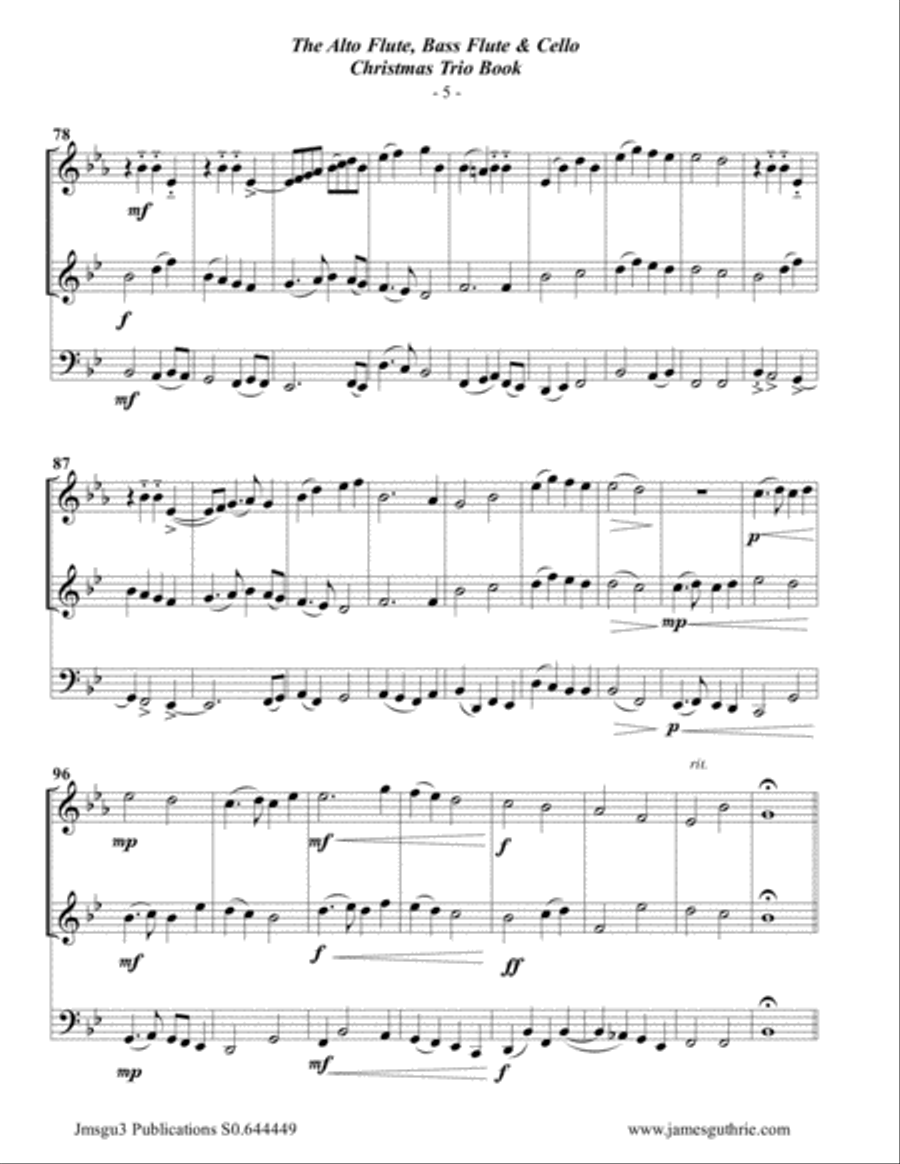The Alto Flute, Bass Flute & Cello Christmas Trio Book Flute scores gallery preview page 6