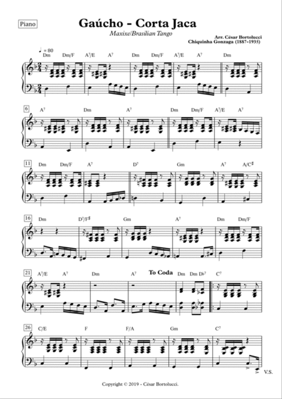 Corta Jaca ou Gaúcho - Tenor Sax and Piano Tenor Saxophone scores gallery preview page 3