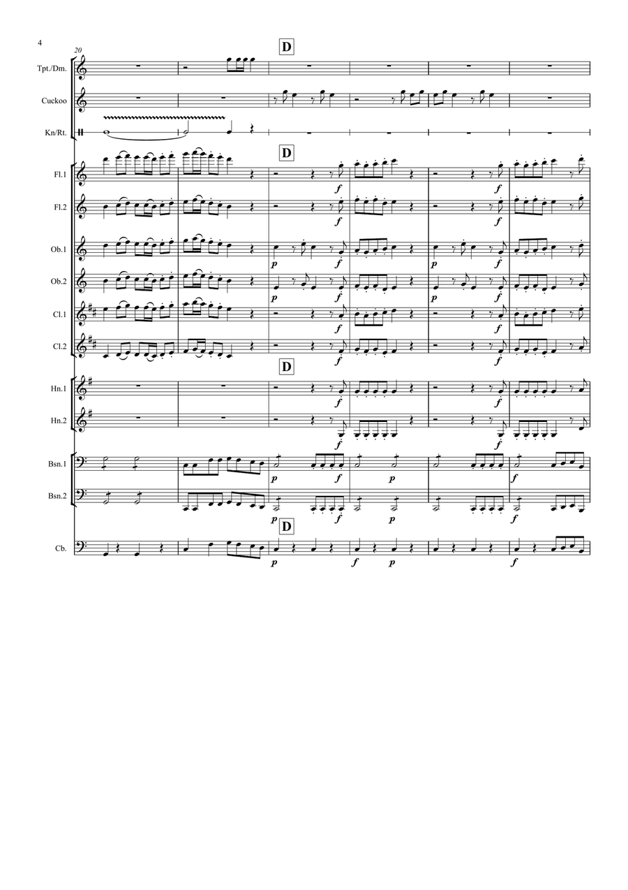Kinder- Symphonie (Toy Symphony): Composer: Unknown - symphonic wind/percussion Large Ensemble scores gallery preview page 4
