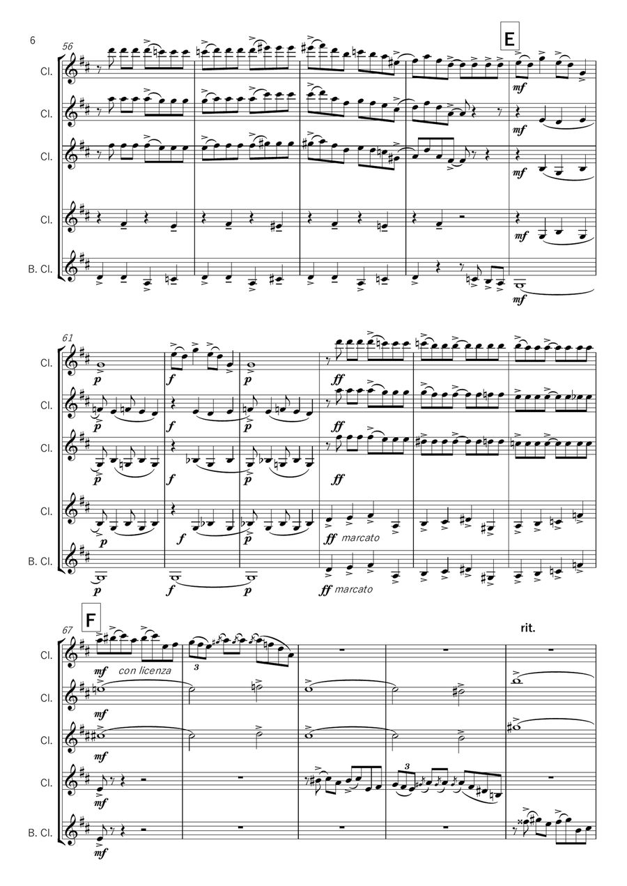 Rhapsody in Blue - Gershwin, for Clarinet Quintet Clarinet Quintet scores gallery preview page 6