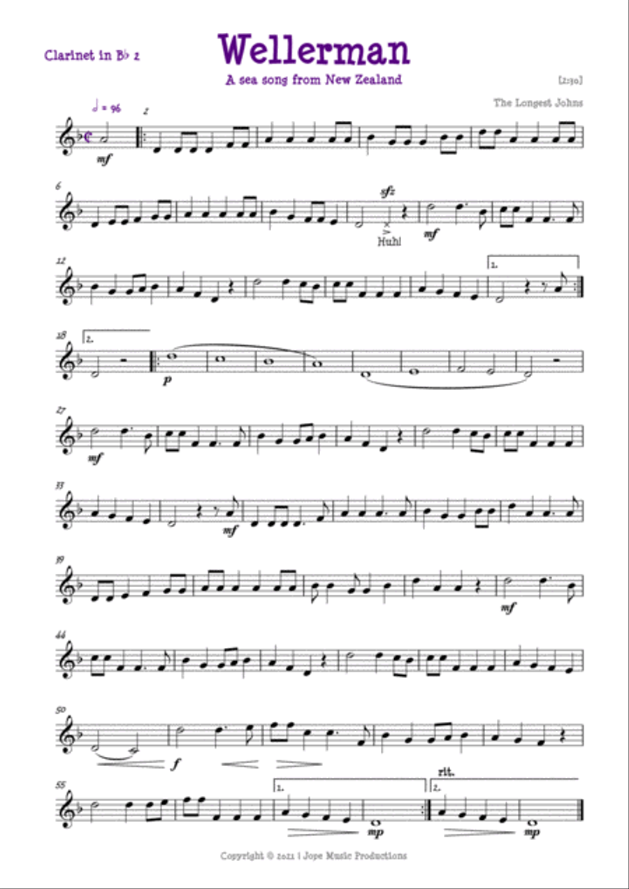 Wellerman Wellerman Woodwind Ensemble scores gallery preview page 4