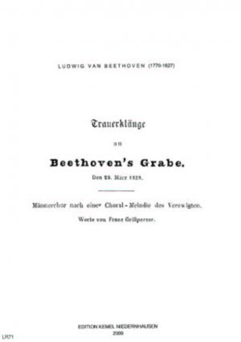 Trauerklänge an Beethoven's Grabe, den 29. März 1828