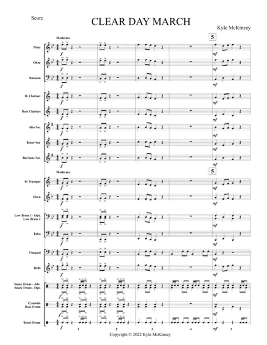 Clear Day March Concert Band scores gallery preview page 3