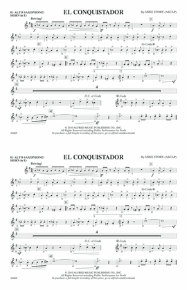Book cover for El Conquistador: E-flat Alto Saxophone