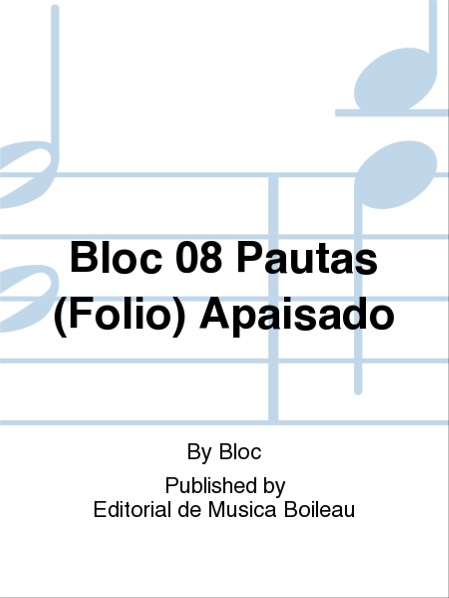 Bloc 08 Pautas (Folio) Apaisado Staff Paper scores gallery preview page 1
