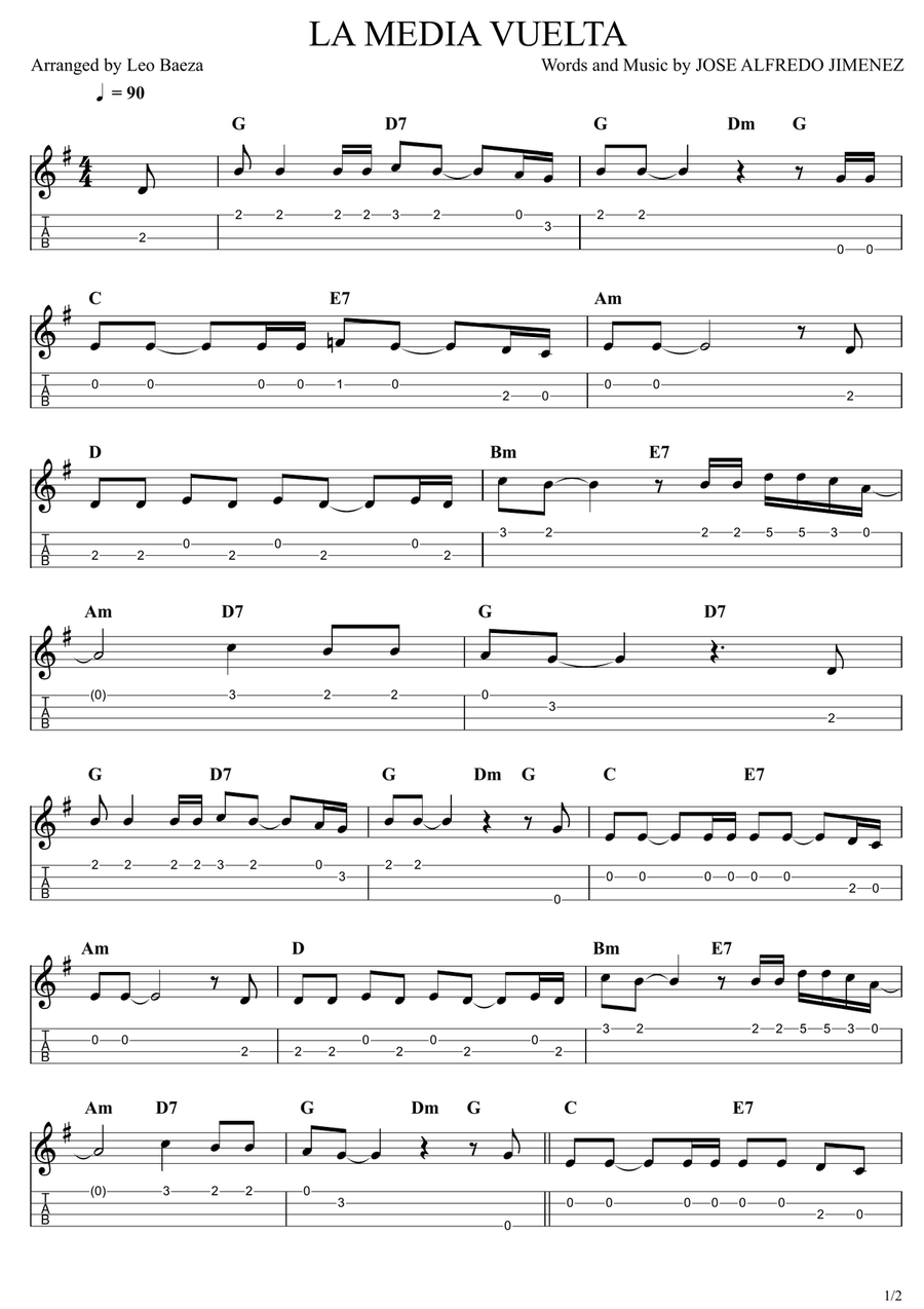 La Media Vuelta Ukulele scores gallery preview page 1