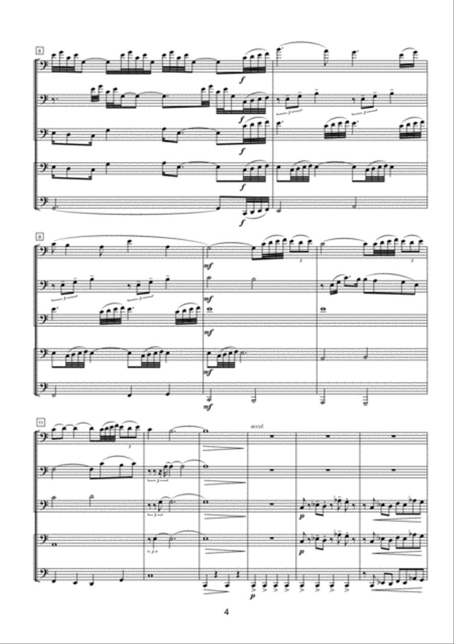 Gecas for Three Euphoniums and Two Tubas Brass Ensemble scores gallery preview page 3