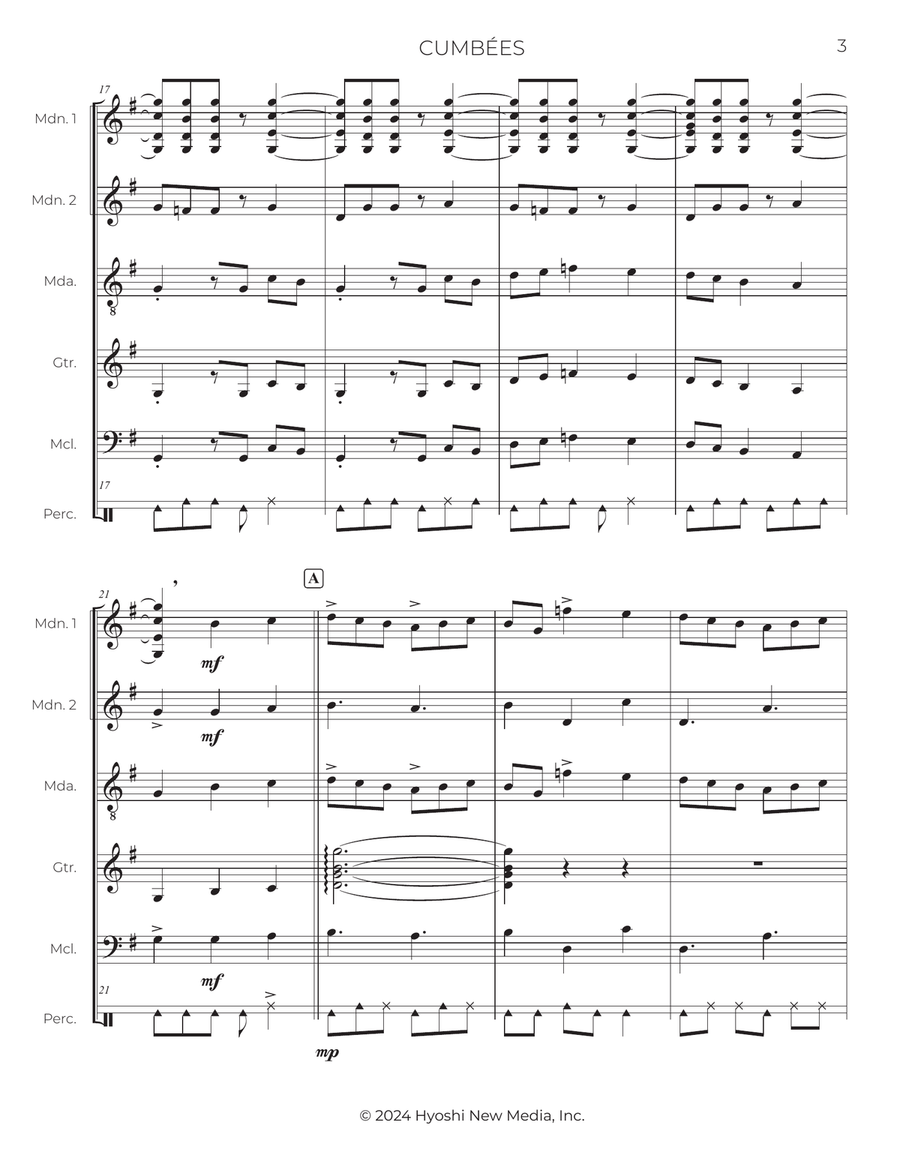 Cumbées from Códice Saldívar No. 4 - Score Only Small Ensemble scores gallery preview page 4