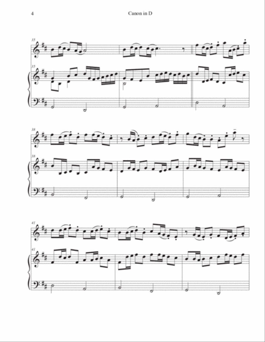 Canon in D (Oboe-Piano) Piano scores gallery preview page 4