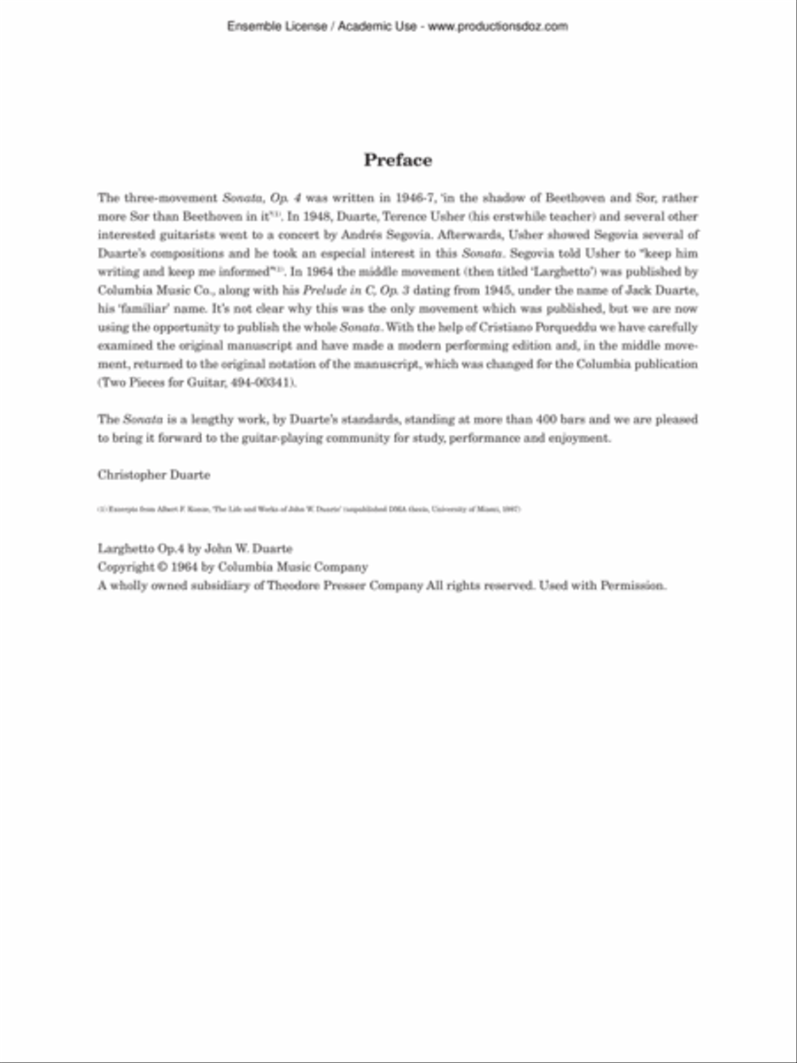 Sonata in D minor, Op. 4 Classical Guitar scores gallery preview page 2