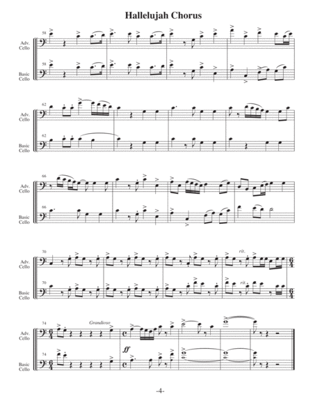 Hallelujah Chorus (Arrangements Level 3-5 for CELLO + Written Acc) image number null