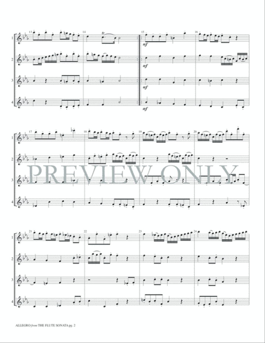 Allegro Flute Quartet scores gallery preview page 4