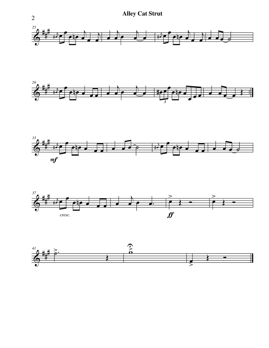 Alley Cat Strut - Alto Sax and Piano Jazz Ensemble scores gallery preview page 4