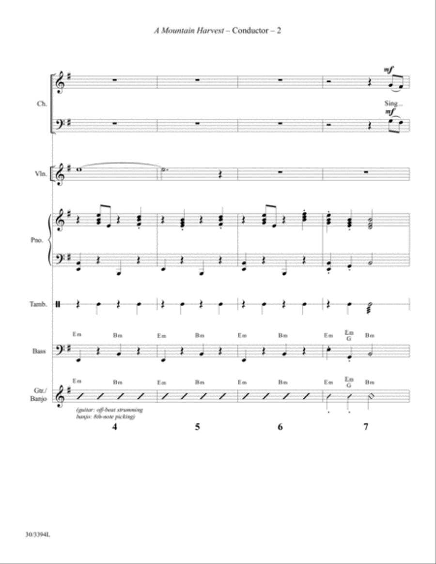 A Mountain Harvest - Instrumental Ensemble Score and Parts Choir scores gallery preview page 4