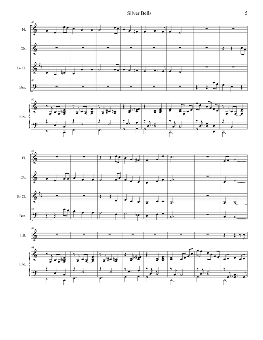 Silver Bells Woodwind Quartet scores gallery preview page 5