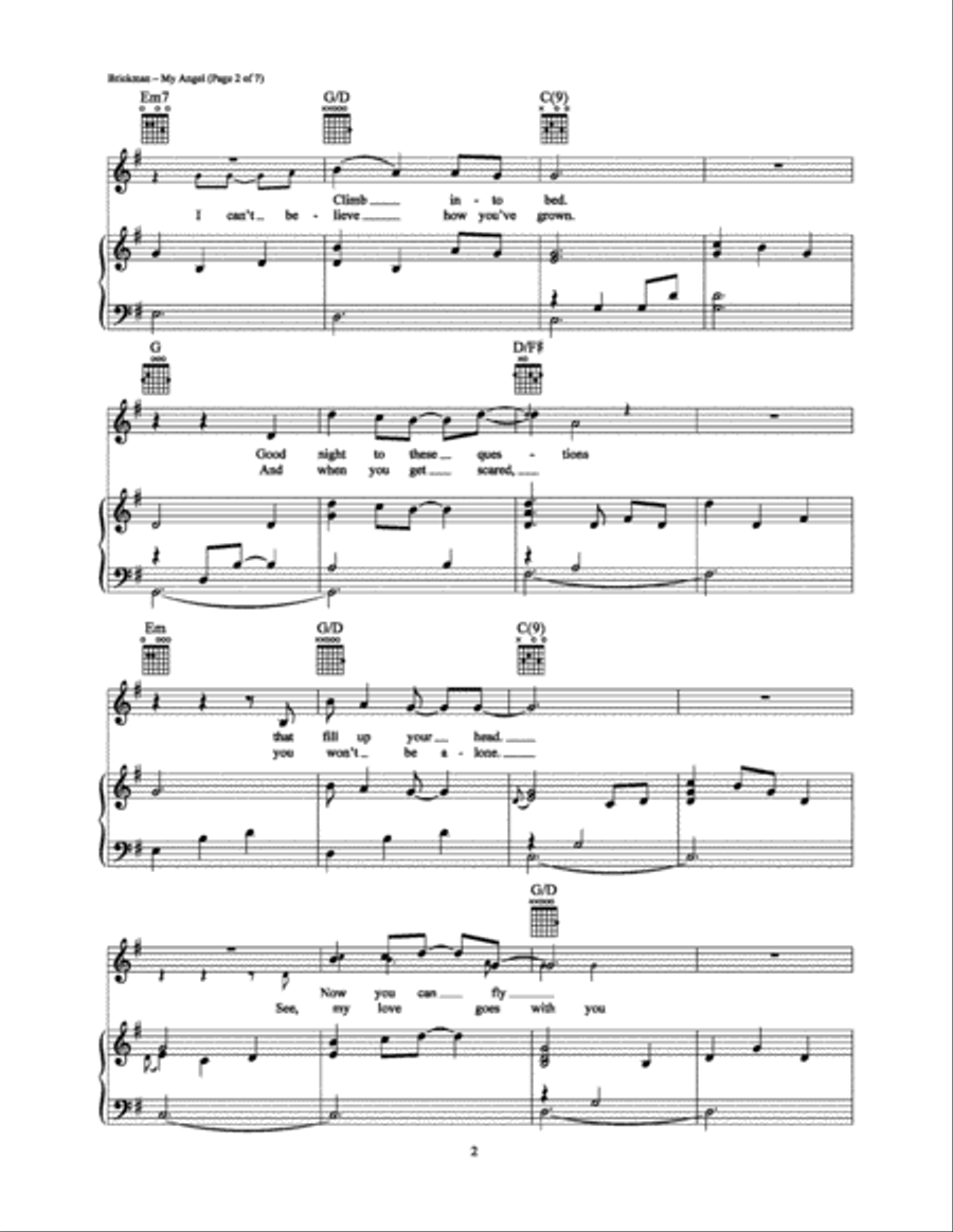 My Angel Piano, Vocal, Guitar scores gallery preview page 2