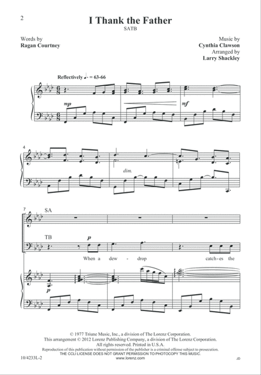 I Thank the Father I Thank the Father 4-Part scores gallery preview page 2