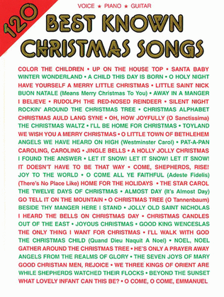 Book cover for 120 Best Known Christmas Songs