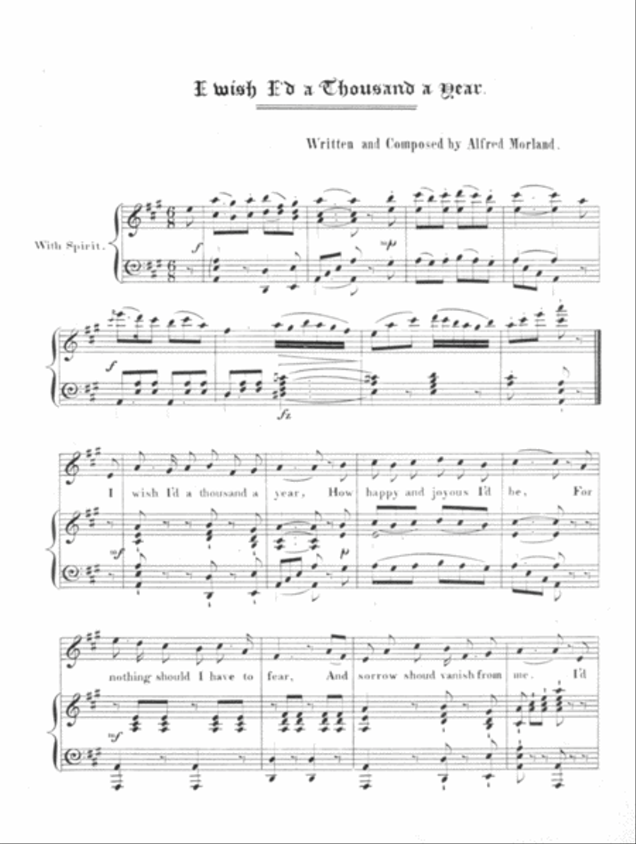 I Wish I'd a 1,000 A Year! New Song Voice scores gallery preview page 2