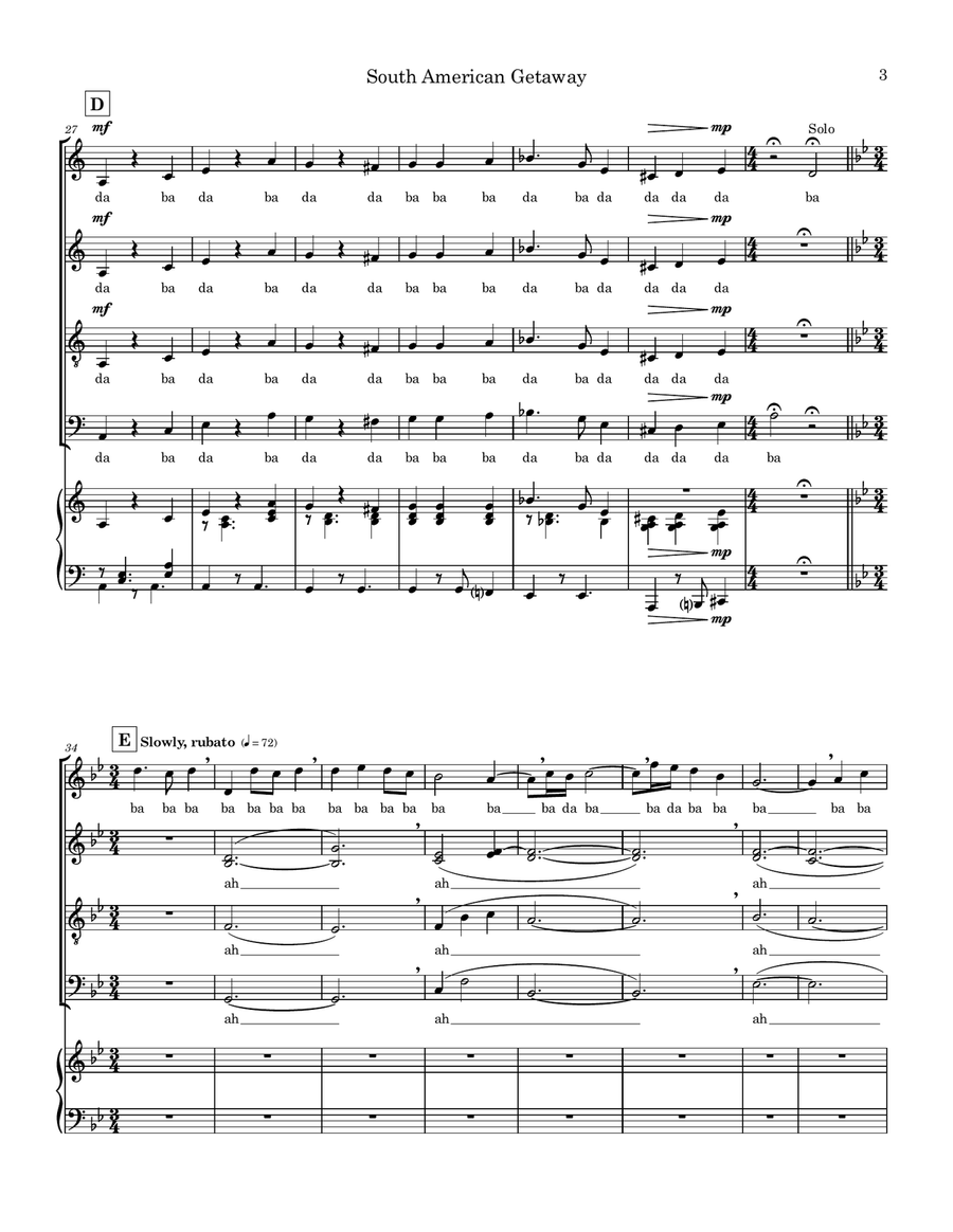 South American Getaway Divisi scores gallery preview page 3