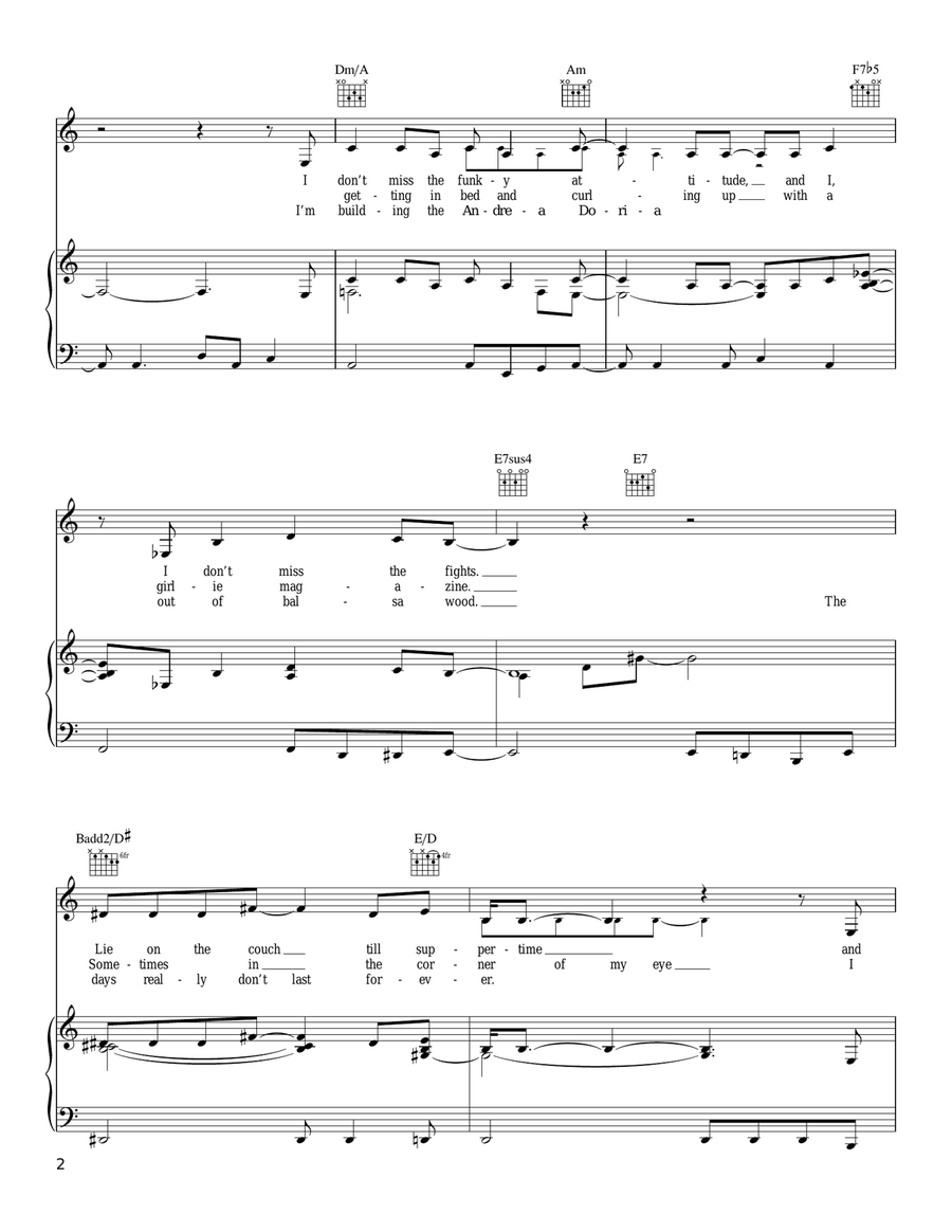 Things I Miss The Most Things I Miss The Most Piano, Vocal, Guitar scores gallery preview page 2