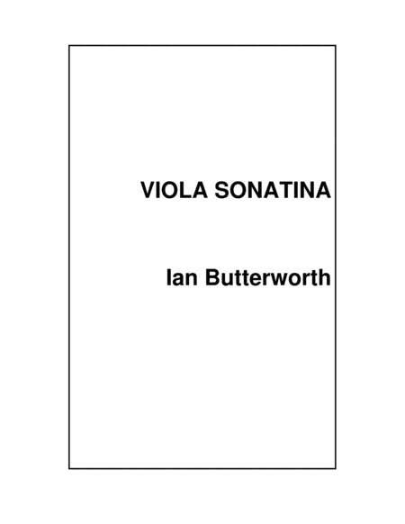 IAN BUTTERWORTH Viola Sonatine image number null