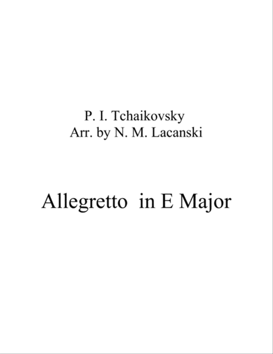 Allegretto in E Major String Quartet scores gallery preview page 1
