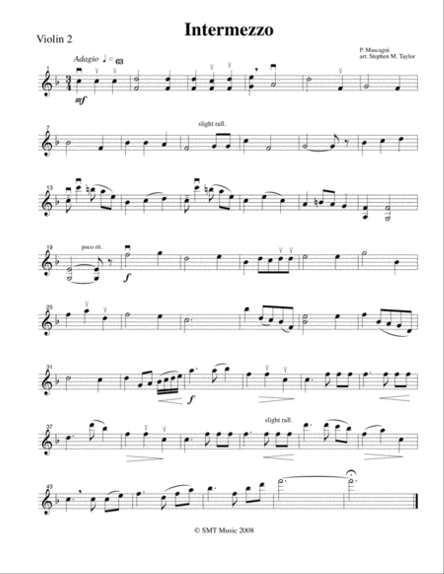 Intermezzo Mascagni (String Quartet) String Quartet scores gallery preview page 4