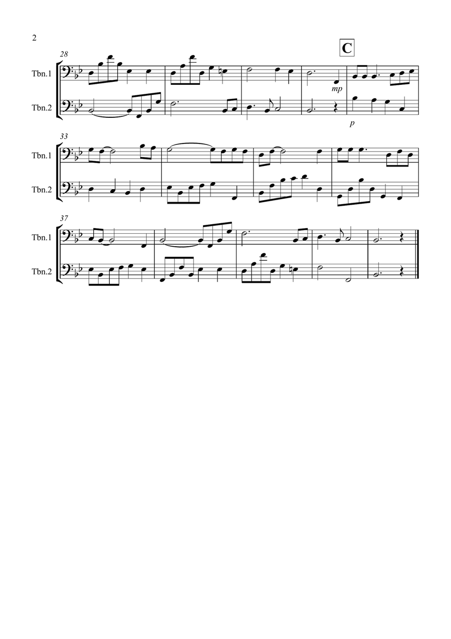 Shenandoah for Trombone Duet Trombone Duet scores gallery preview page 2