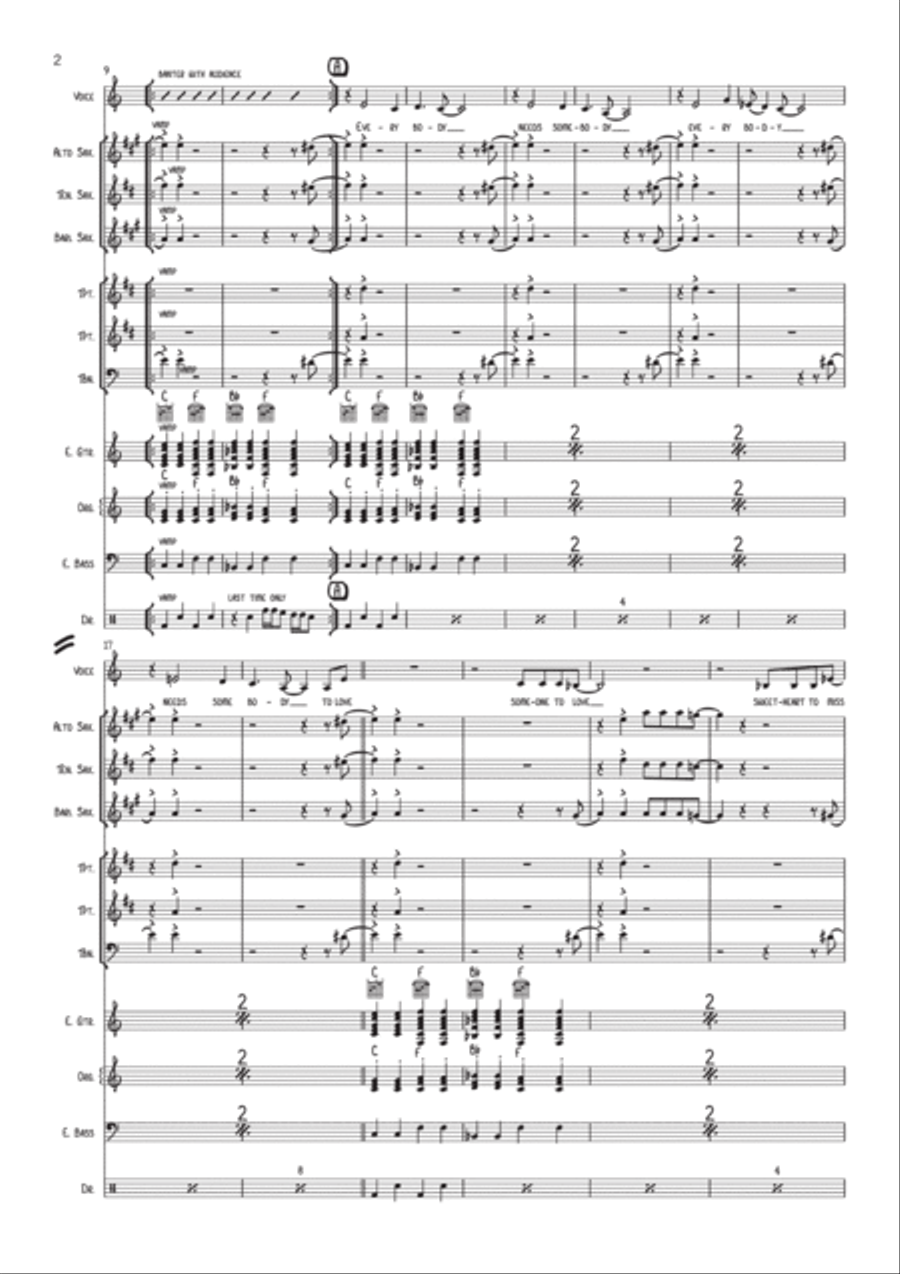 Everybody Needs Somebody To Love Jazz Ensemble scores gallery preview page 3